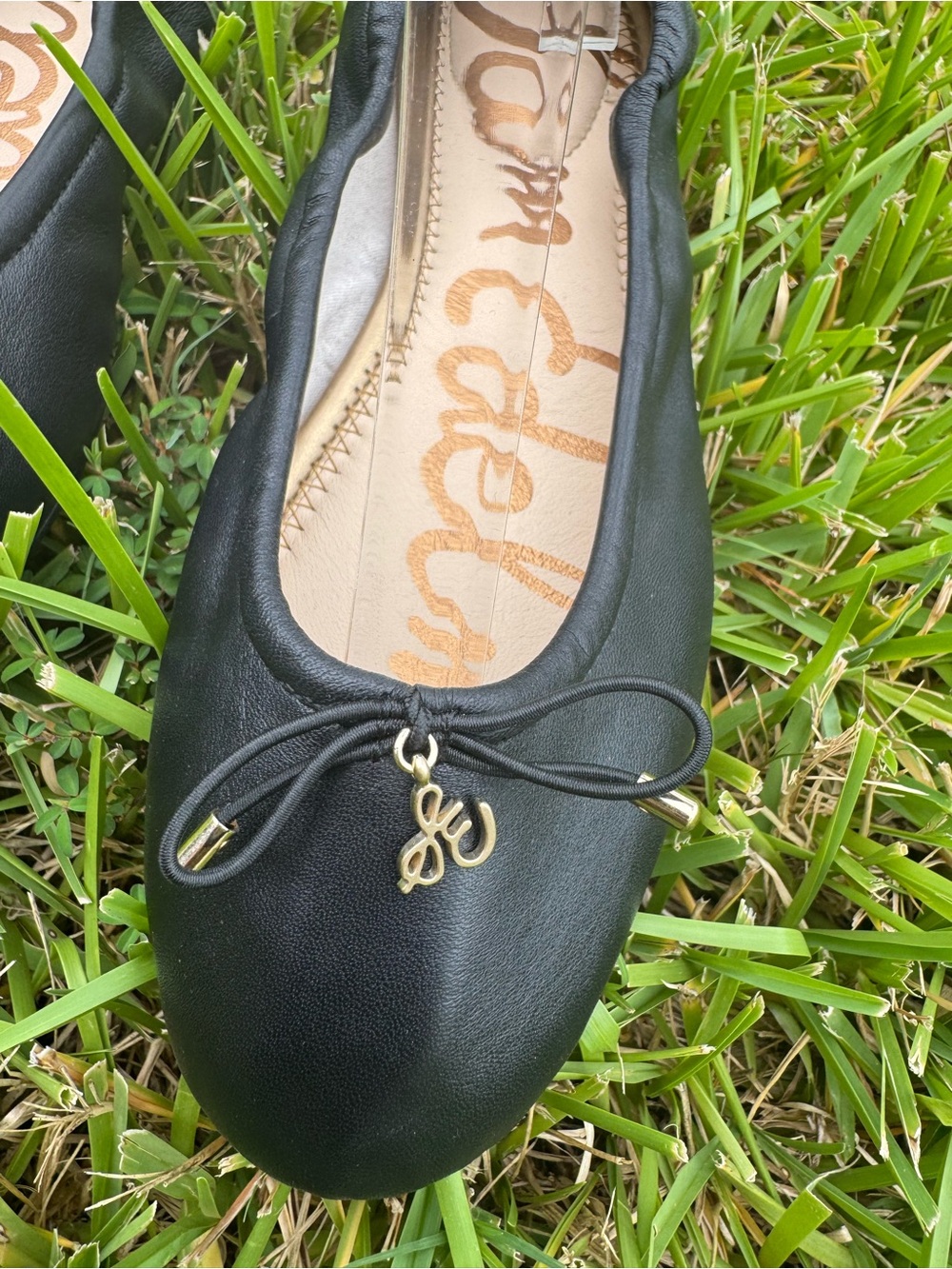 NEW Sam Edelman Felicia Ballet Flats Women’s Black Leather Bow Cushioned Size 6 - Picture 2 of 10